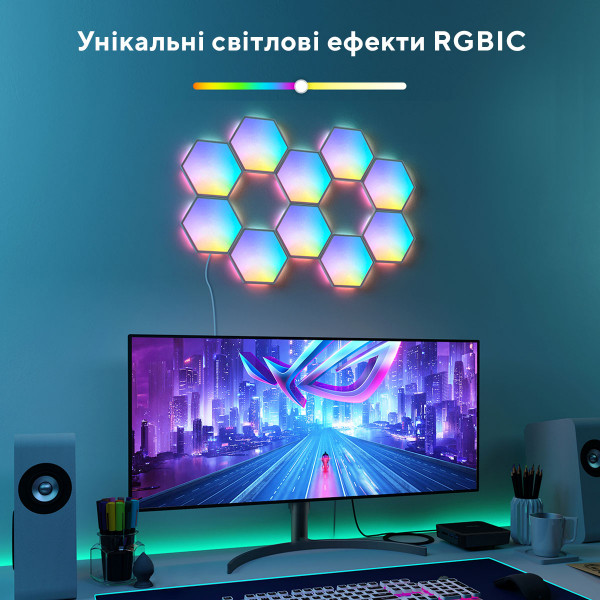 Фото - Світлодіодний світильник Govee H6061 Glide Hexa Light Panels 10шт RGB (B6061301)
