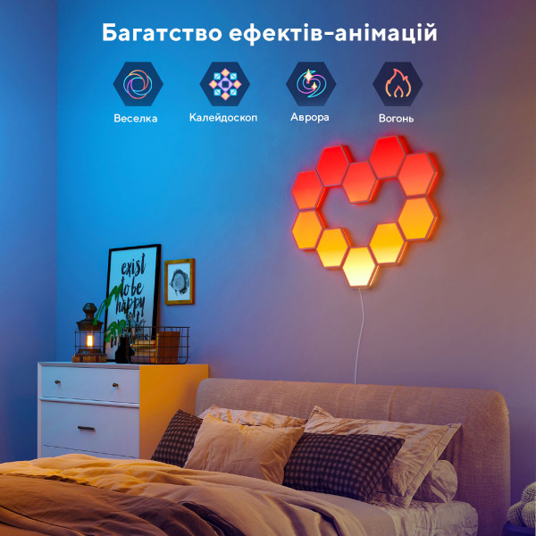 Фото - Світлодіодний світильник Govee H6061 Glide Hexa Light Panels 10шт RGB (B6061301)