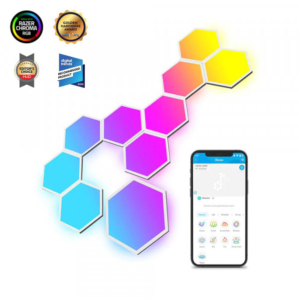 Фото - Світлодіодний світильник Govee H6061 Glide Hexa Light Panels 10шт RGB (B6061301)