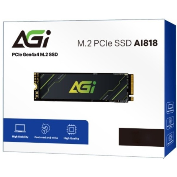 Фото - SSD-накопичувач внутрішній AGI 2Tb AI818 M.2 2280 PCIe Gen 4x4 NVMe 1.4 QLC, Retail (AGI2T0G43AI818-CB)