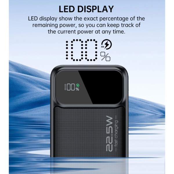 Фото - Батарея мобильная Choetech B729 20000mAh PD 22.5W Black (B729-BK)