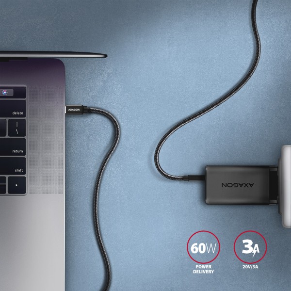 Фото - Кабель AXAGON USB-C-USB-C 3.2 Gen 1 1м Black (BUCM3-CM10AB)