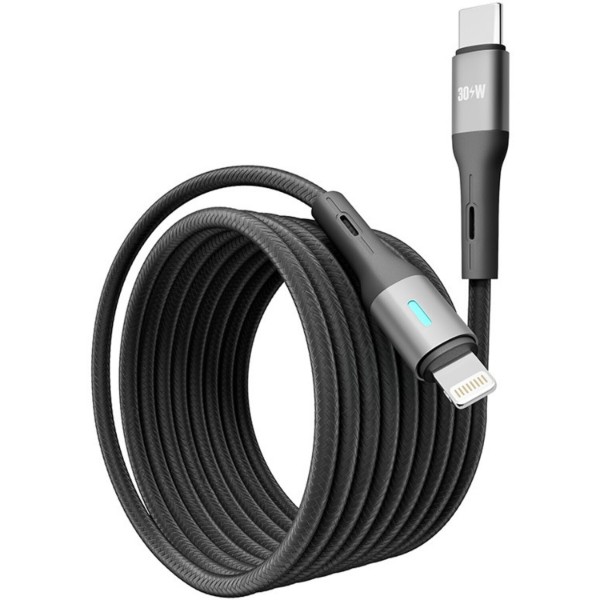 Фото - Кабель YOKI LED Type-C to Lightning 30W 2m Black (YK-LE17)