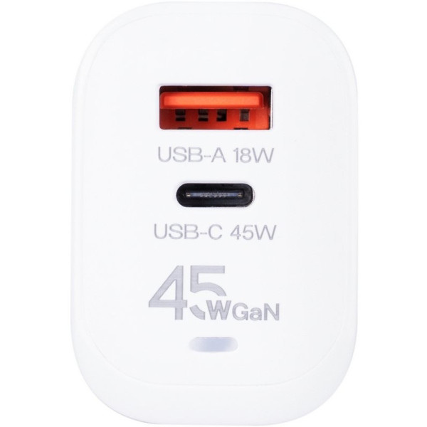 Фото - Мережевий зарядний пристрій Gelius Stratus GP-HC068 45W (1Type-C + 1USB-A) +One Type-C to Type-C White (00000102183)