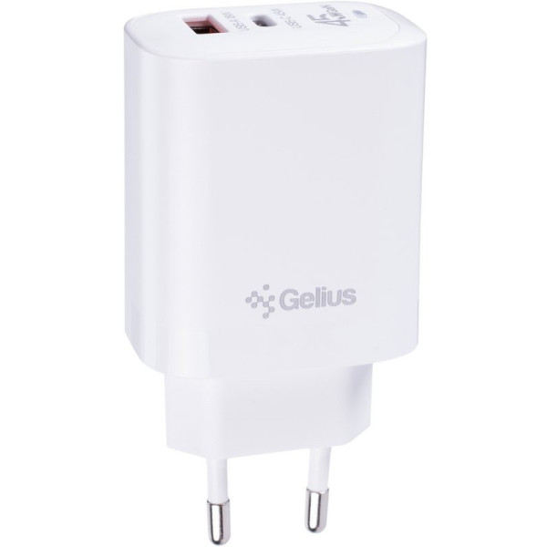 Фото - Мережевий зарядний пристрій Gelius Stratus GP-HC068 45W (1Type-C + 1USB-A) +One Type-C to Type-C White (00000102183)