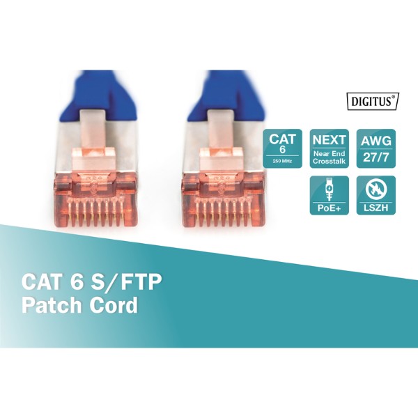 Фото - Кабель патч-корд Digitus CAT 6 S-FTP 10 м Blue (DK-1644-100/B)