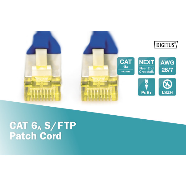 Фото - Кабель патч-корд Digitus CAT 6a S-FTP 0.25 м Blue (DK-1644-A-0025/B)
