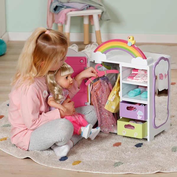 Фото - Мебель и домики для куклы Baby Born ГАРДЕРОБ С РАДУГОЙ И УТОЧКОЙ (свет, звук) (836040)