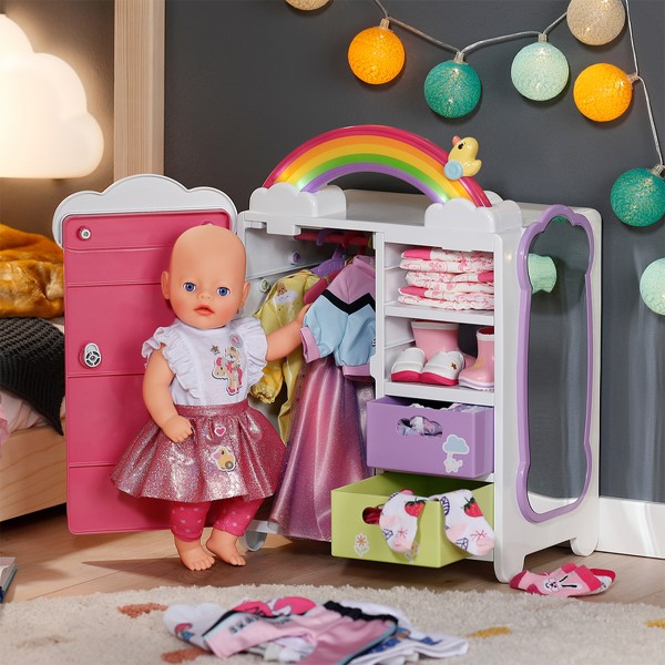 Фото - Мебель и домики для куклы Baby Born ГАРДЕРОБ С РАДУГОЙ И УТОЧКОЙ (свет, звук) (836040)