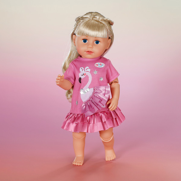 Фото - Одежда для пупса Baby Born ПЛАТЬЕ С ФЛАМИНГО 43 cм (839423)
