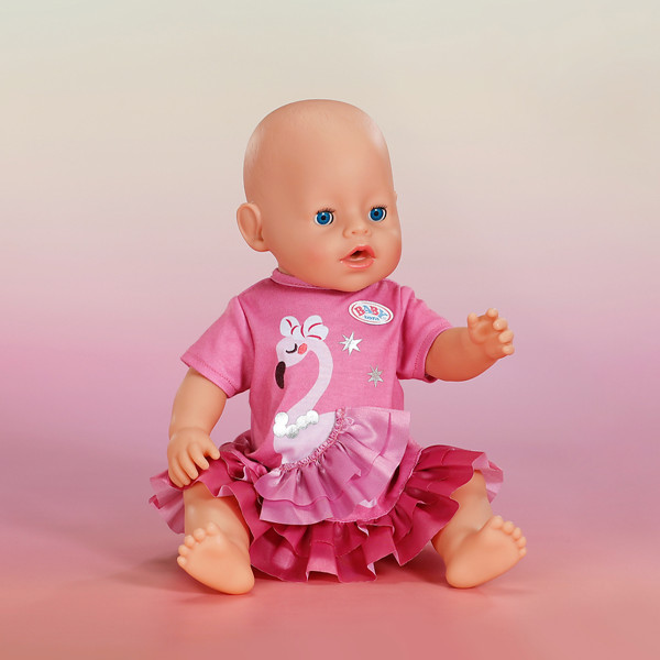 Фото - Одежда для пупса Baby Born ПЛАТЬЕ С ФЛАМИНГО 43 cм (839423)