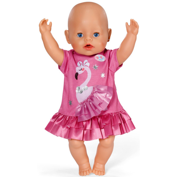 Фото - Одежда для пупса Baby Born ПЛАТЬЕ С ФЛАМИНГО 43 cм (839423)