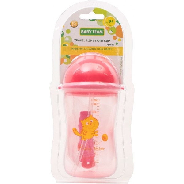 Фото - Поильник-непроливайка детский Baby Team с силиконовой трубочкой, 380 мл. (5010 красный)