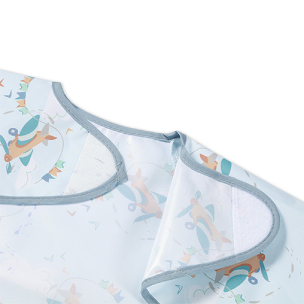 Фото - Нагрудник з клейонки BabyOno з довгим рукавом Літачки (1476/03)