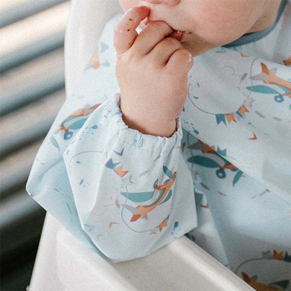 Фото - Нагрудник з клейонки BabyOno з довгим рукавом Літачки (1476/03)