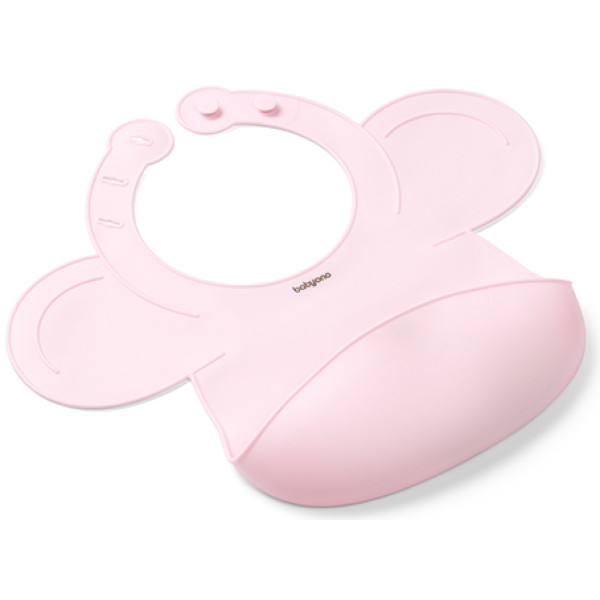 Фото - Нагрудник силіконовий BabyOno з регульованою застібкою Рожевий (1639/02)