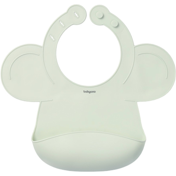 Фото - Нагрудник силиконовый BabyOno с регулируемой застежкой Зеленый (1639/03)