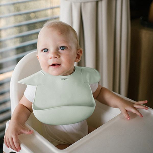 Фото - Нагрудник силиконовый BabyOno с регулируемой застежкой Зеленый (1639/03)