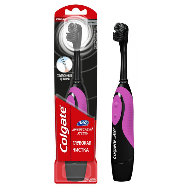 Фото - Зубная щетка электрическая Colgate 360 Древесный уголь в асс. Фото - Зубная щетка электрическая Colgate 360 Древесный уголь в асс.