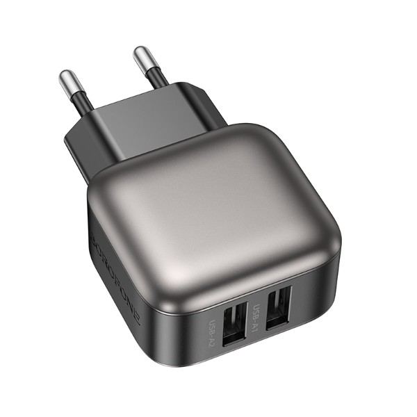 Фото - Сетевое зарядное устройство BOROFONE BAS51A Absolute dual-port charger Black (6941991116100)