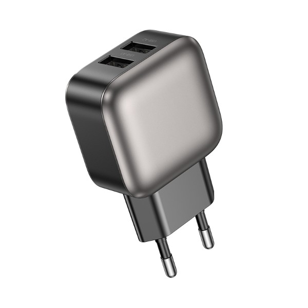 Фото - Сетевое зарядное устройство BOROFONE BAS51A Absolute dual-port charger Black (6941991116100)