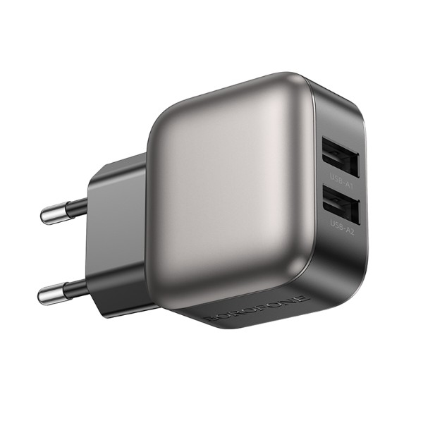 Фото - Сетевое зарядное устройство BOROFONE BAS51A Absolute dual-port charger Black (6941991116100)