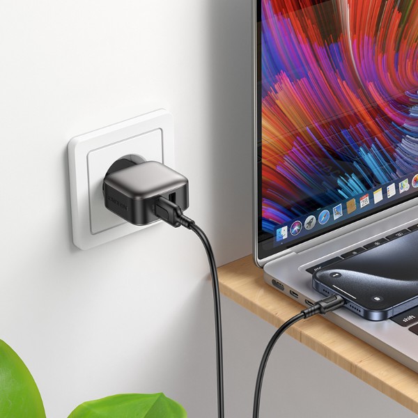 Фото - Сетевое зарядное устройство BOROFONE BAS51A Absolute dual-port charger Black (6941991116100)
