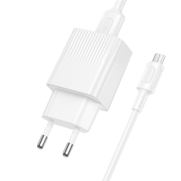 Фото - Мережевий зарядний пристрій BOROFONE BAS71A Source single-port charger set(Micro) White (6941991122606)