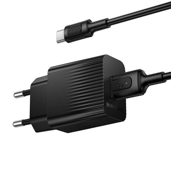 Фото - Мережевий зарядний пристрій BOROFONE BAS71A Source single-port charger set(Type-C) Black (6941991122613)