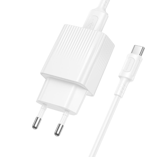 Фото - Мережевий зарядний пристрій BOROFONE BAS71A Source single-port charger set(Type-C) White (6941991122620)