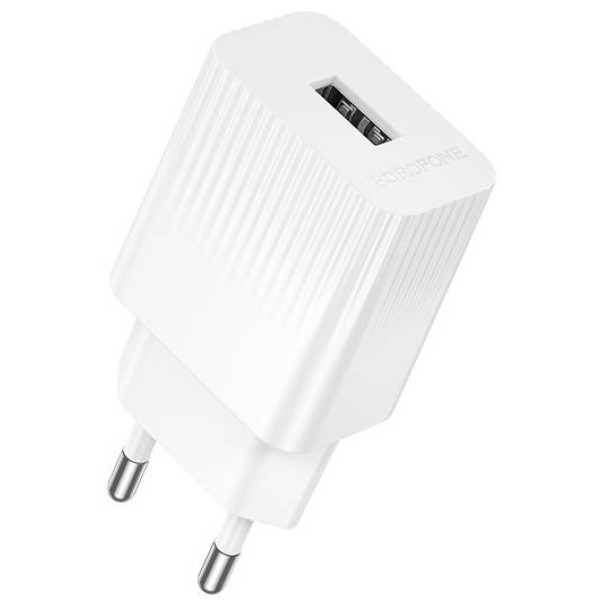 Фото - Мережевий зарядний пристрій BOROFONE BAS71A Source single-port charger White (6941991122569)