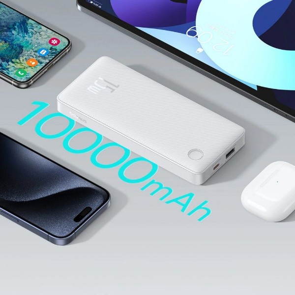 Фото - Батарея мобільна Baseus Airpow Lite 10000mAh 15W 
White (P10067500213-00)