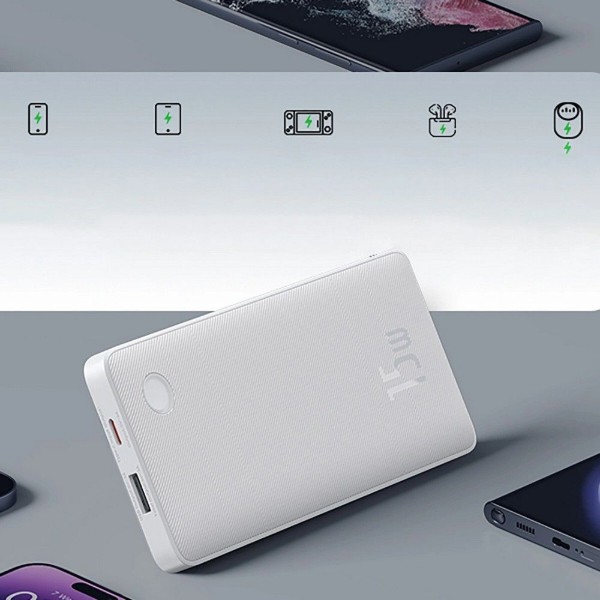 Фото - Батарея мобільна Baseus Airpow Lite 10000mAh 15W 
White (P10067500213-00)