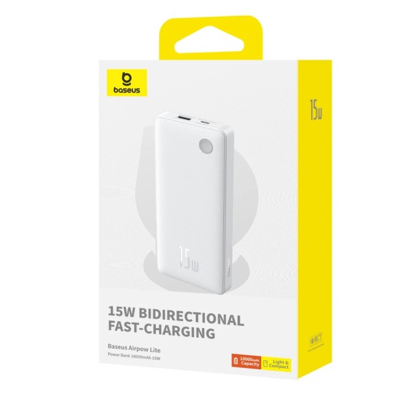 Фото - Батарея мобільна Baseus Airpow Lite 15W (10000 mAh) White (716297)