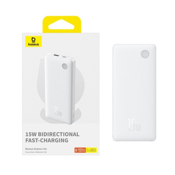 Фото - Батарея мобільна Baseus Airpow Lite 15W (10000 mAh) White (716297)