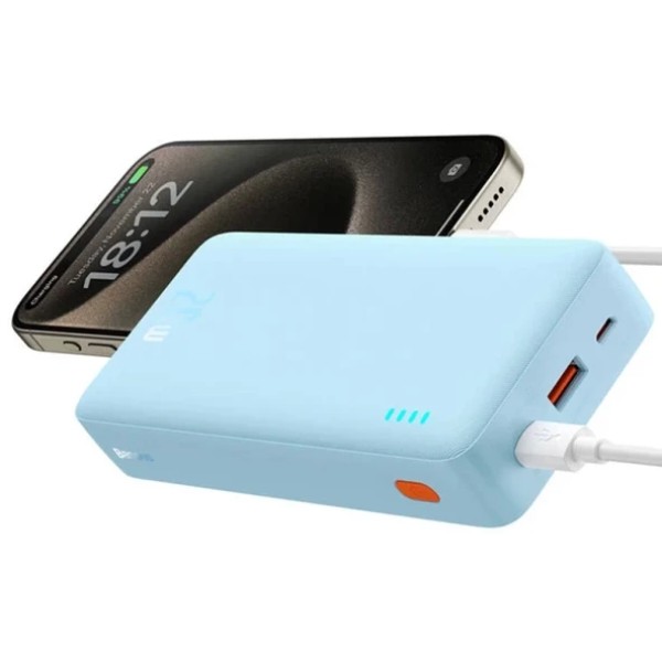 Фото - Батарея мобильная Baseus Airpow Powerbank 20W 20000mAh QC PD Blue (P10022804313-00)
