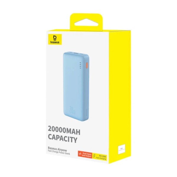 Фото - Батарея мобильная Baseus Airpow Powerbank 20W 20000mAh QC PD Blue (P10022804313-00)