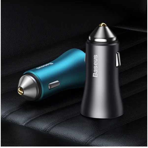 Фото - Автомобильное зарядное устройство Baseus C+U 60W (CGJM000103) Blue