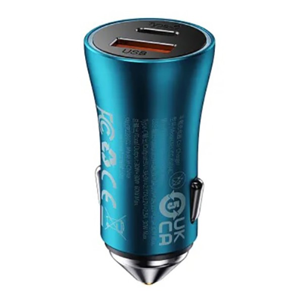 Фото - Автомобильное зарядное устройство Baseus C+U 60W (CGJM000103) Blue