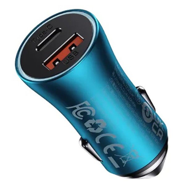 Фото - Автомобильное зарядное устройство Baseus C+U 60W (CGJM000103) Blue