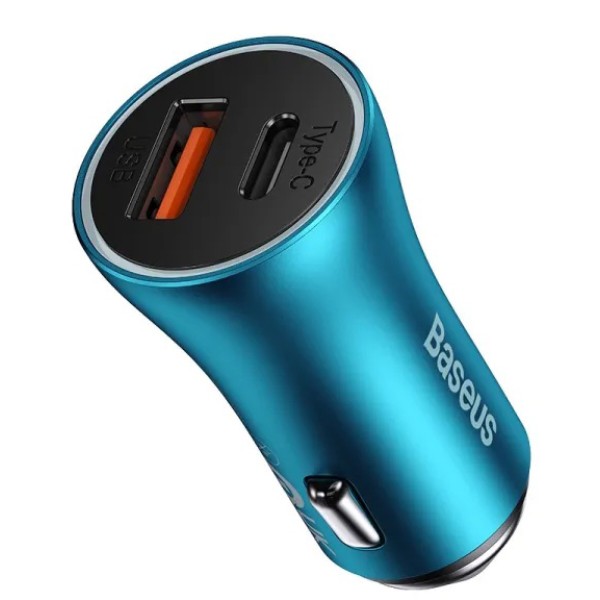 Фото - Автомобильное зарядное устройство Baseus C+U 60W (CGJM000103) Blue