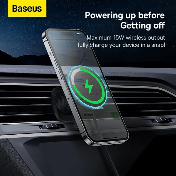 Фото - Автодержатель с беспроводной зарядкой Baseus CW01 Magnetic Wireless Charging (C40141001111-00)