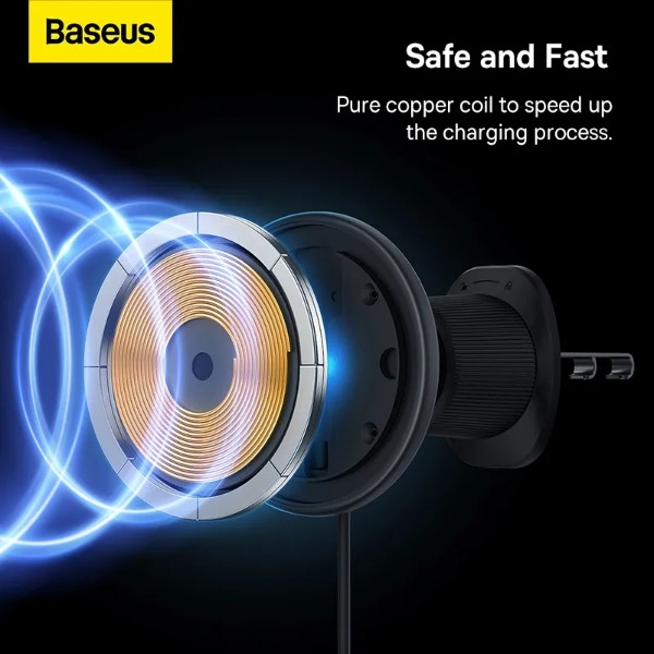 Фото - Автодержатель с беспроводной зарядкой Baseus CW01 Magnetic Wireless Charging (C40141001111-00)