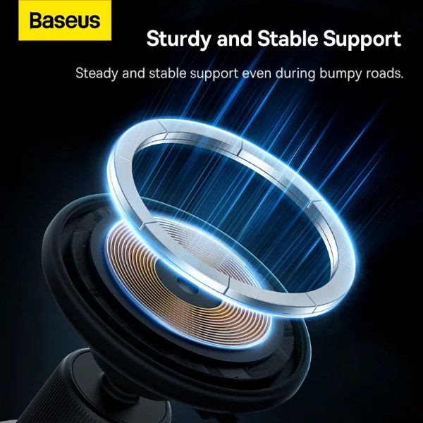 Фото - Автодержатель с беспроводной зарядкой Baseus CW01 Magnetic Wireless Charging (C40141001111-00)