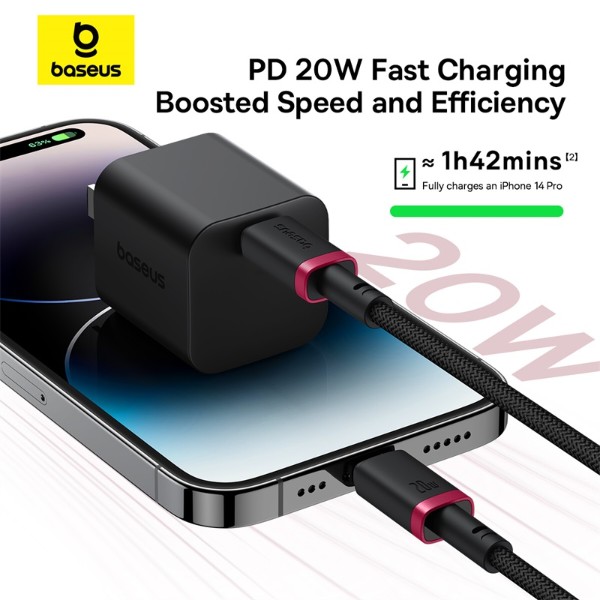 Фото - Кабель Baseus Dura Series Fast Charging Cable Type-C to iP 20W 2m Red+Black (P10377800U01-03)