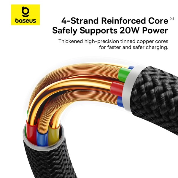 Фото - Кабель Baseus Dura Series Fast Charging Cable Type-C to iP 20W 2m Red+Black (P10377800U01-03)