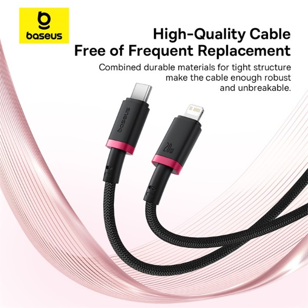 Фото - Кабель Baseus Dura Series Fast Charging Cable Type-C to iP 20W 2m Red+Black (P10377800U01-03)