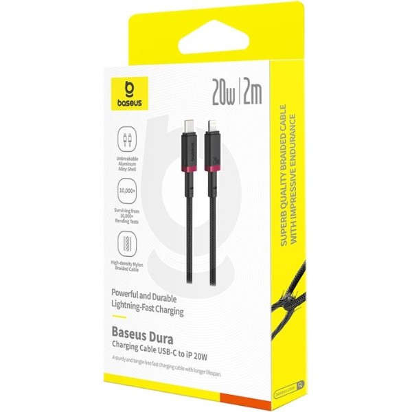 Фото - Кабель Baseus Dura Series Fast Charging Cable Type-C to iP 20W 2m Red+Black (P10377800U01-03)