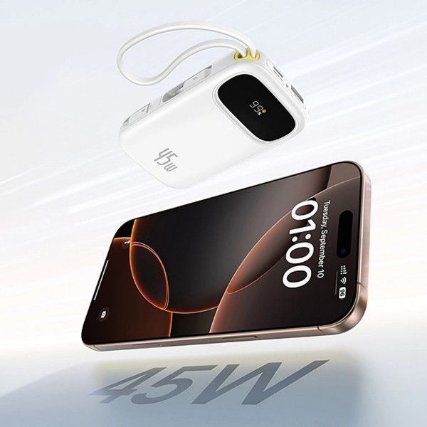 Фото - Батарея мобільна Baseus EnerFill FC31 Qpow 3 10000mAh 45W PD QC White (E0028C01)