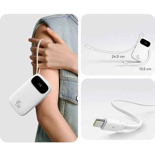 Фото - Батарея мобільна Baseus EnerFill FC31 Qpow 3 10000mAh 45W PD QC White (E0028C01)